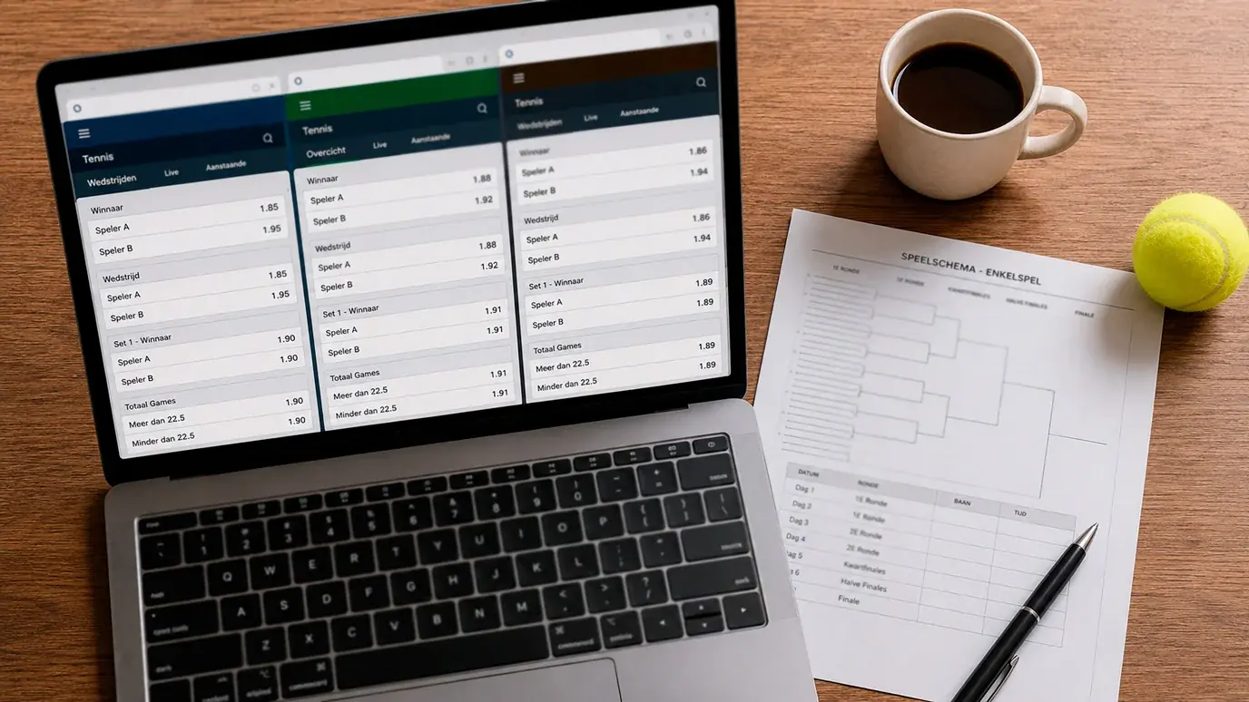 Bookmakers met KSA-licentie voor tennis: vergelijken